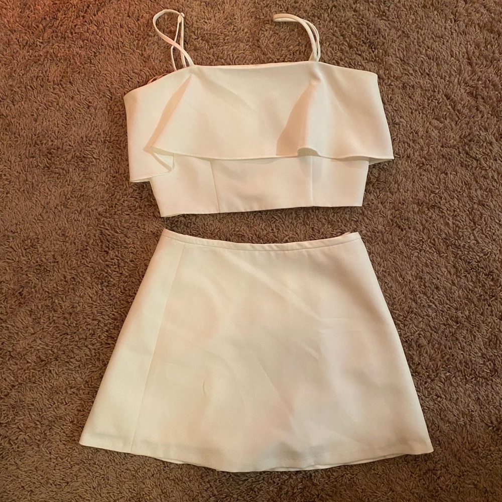 formal white matching set
